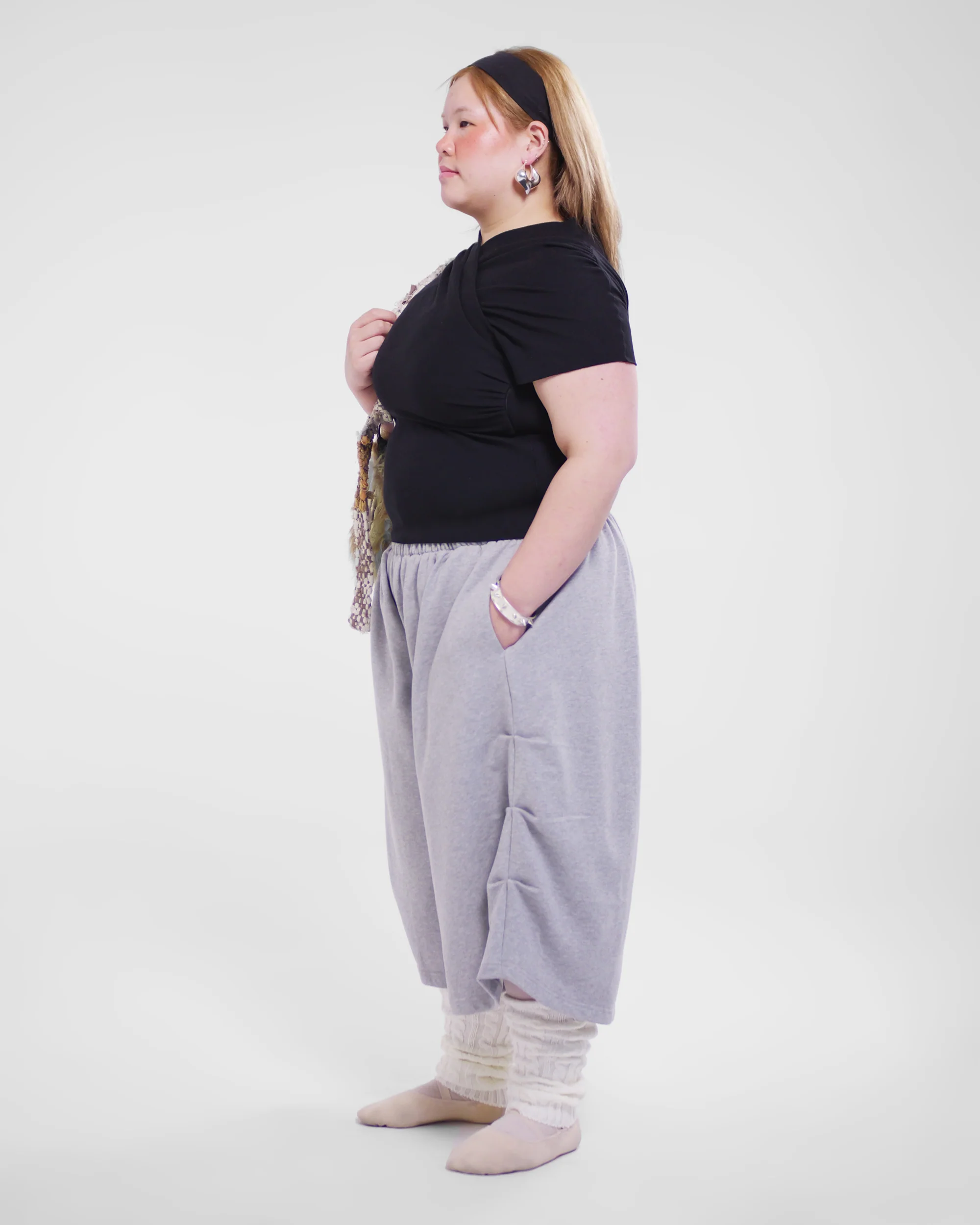 Kimono Ribbed Top in Black - Image 3