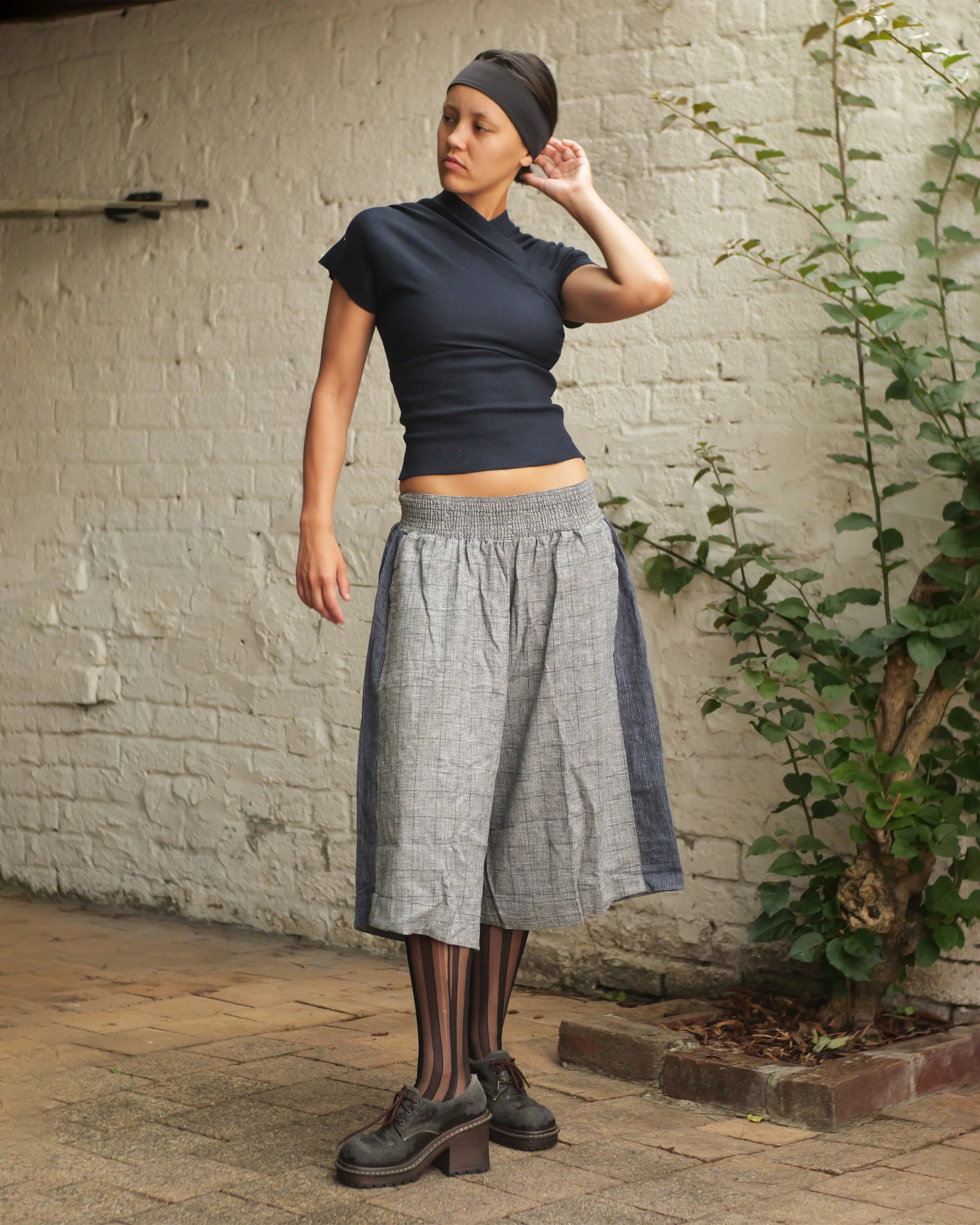 Kimono Ribbed Top in Navy - Image 8