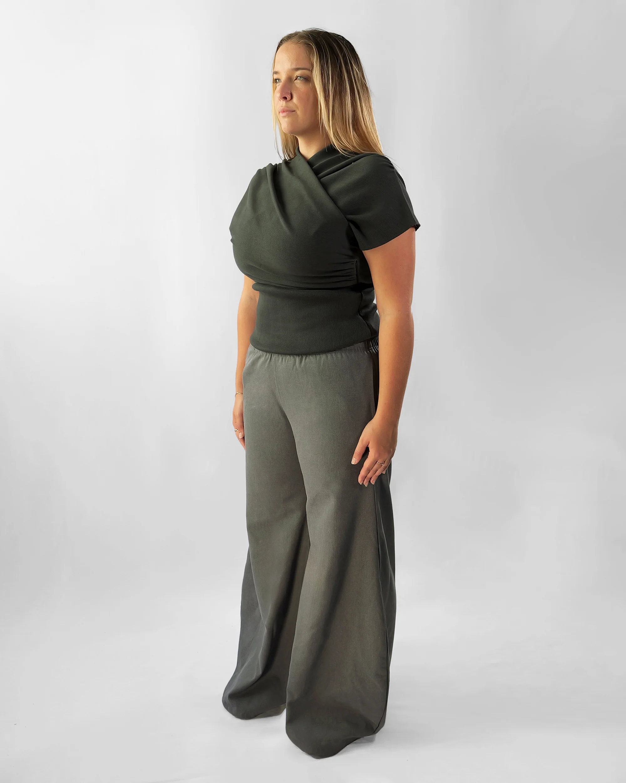 Kimono Ribbed Top in Stone - Image 13