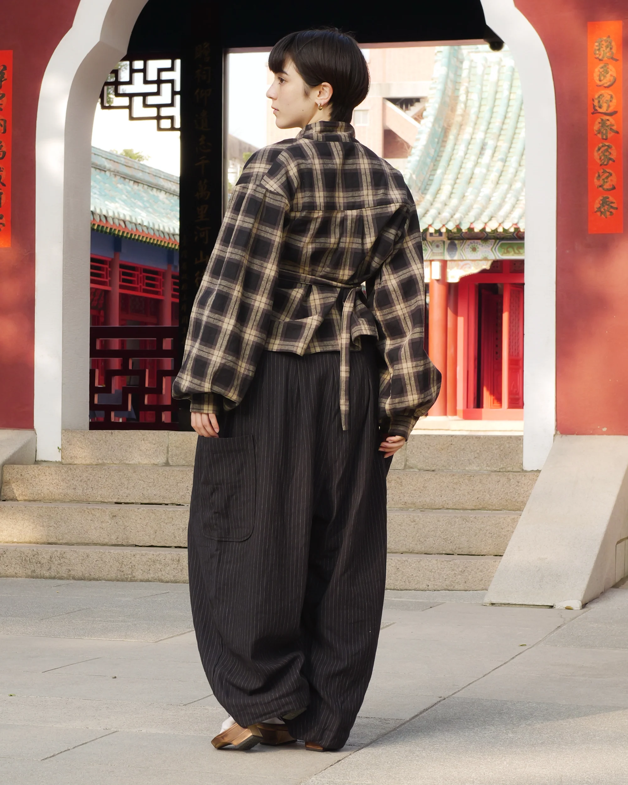 Lucky Pierrot Pant V2 in Black Pinstripe - Image 11