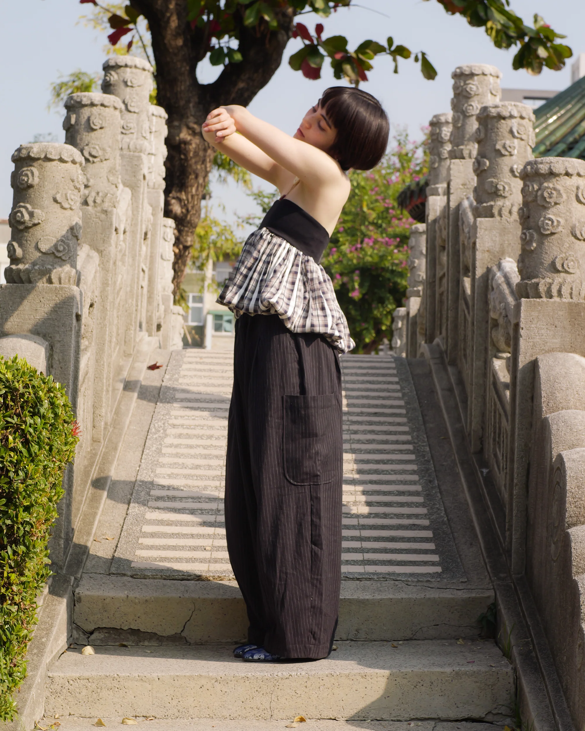 Lucky Pierrot Pant V2 in Black Pinstripe - Image 3