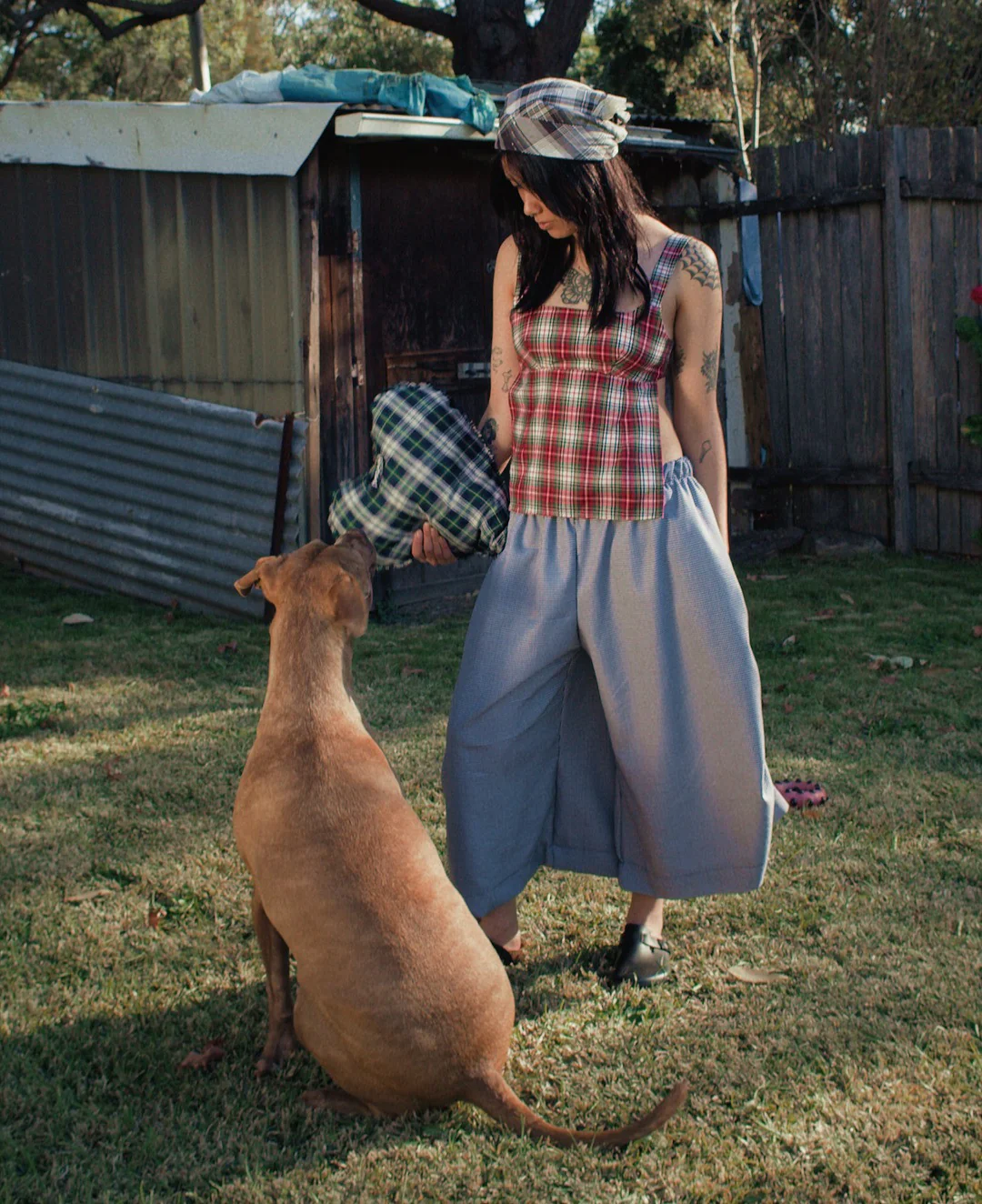 Obi Reversible Top in Red/Grey Pinstripe - Image 5