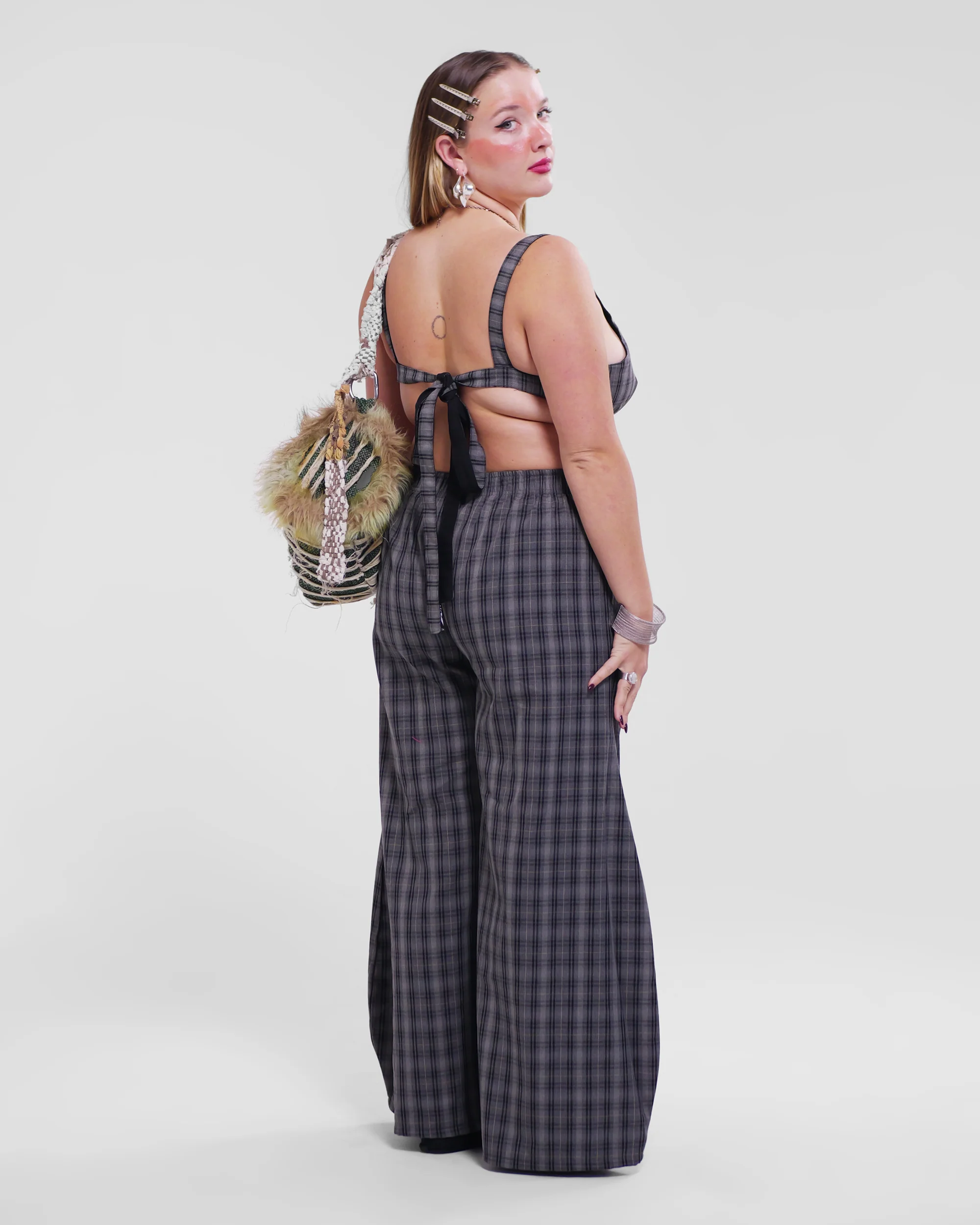 Shawties Puff Pant in Smoke Check - Image 6
